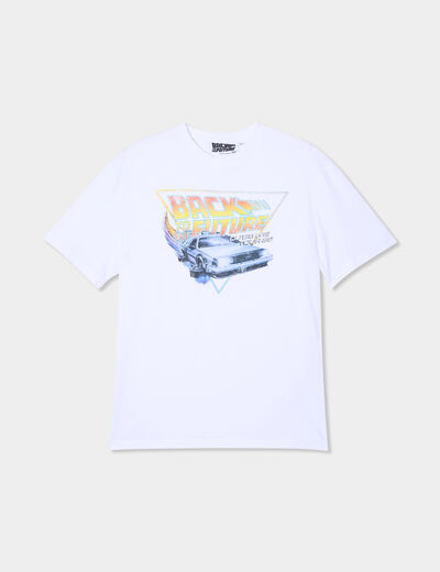 T-shirt coton Retour vers le futur blanc homme