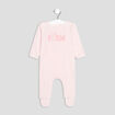 Dors-bien velours manches longues rose clair bébé fille