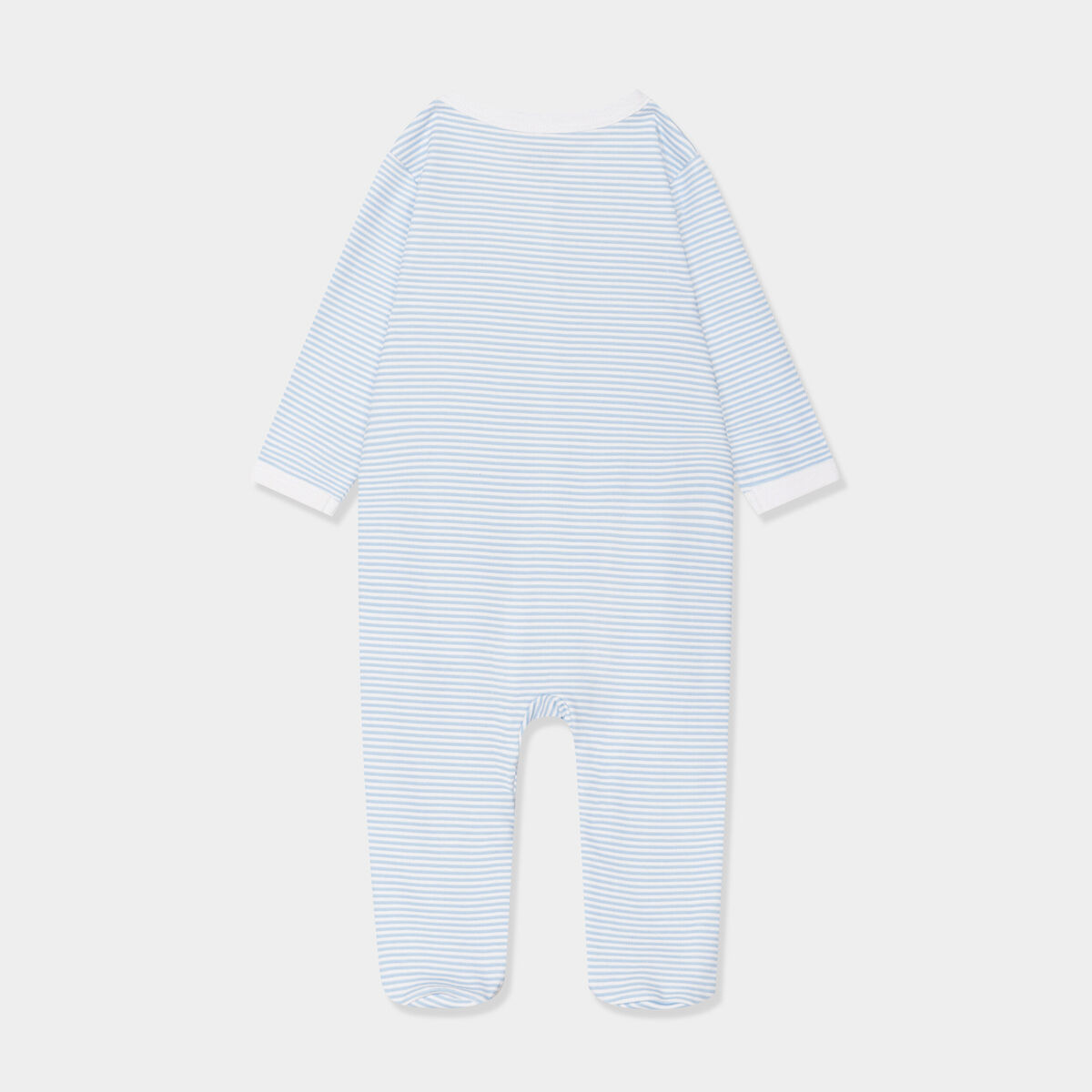 Dors-bien manches longues boutonné coton bleu bébé garçon