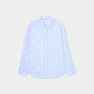 Chemise droite brod&eacute;e coton bleu clair femme