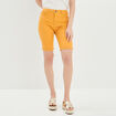 Bermuda slim 5 poches jaune moutarde femme