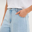 Jean extra large taille haute coton denim triple stone femme