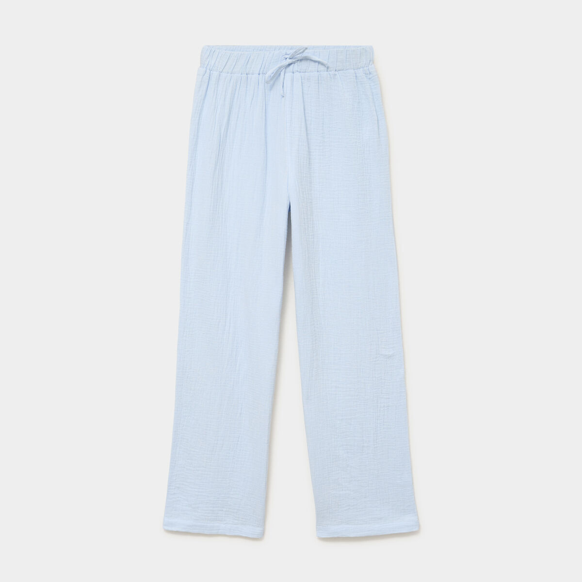 Pantalon de pyjama coton bleu ciel femme