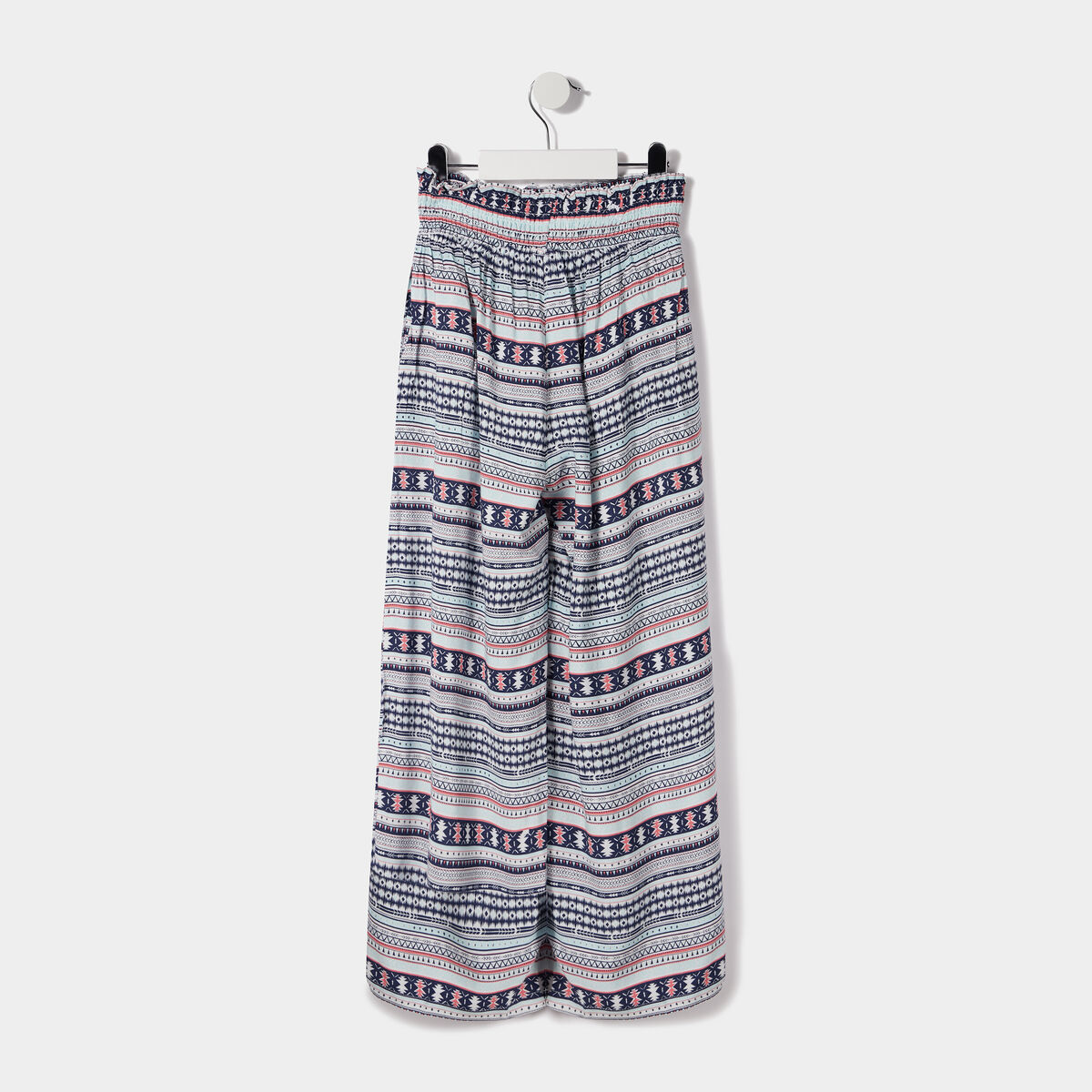 Pantalon smocké large fluide blanc fille