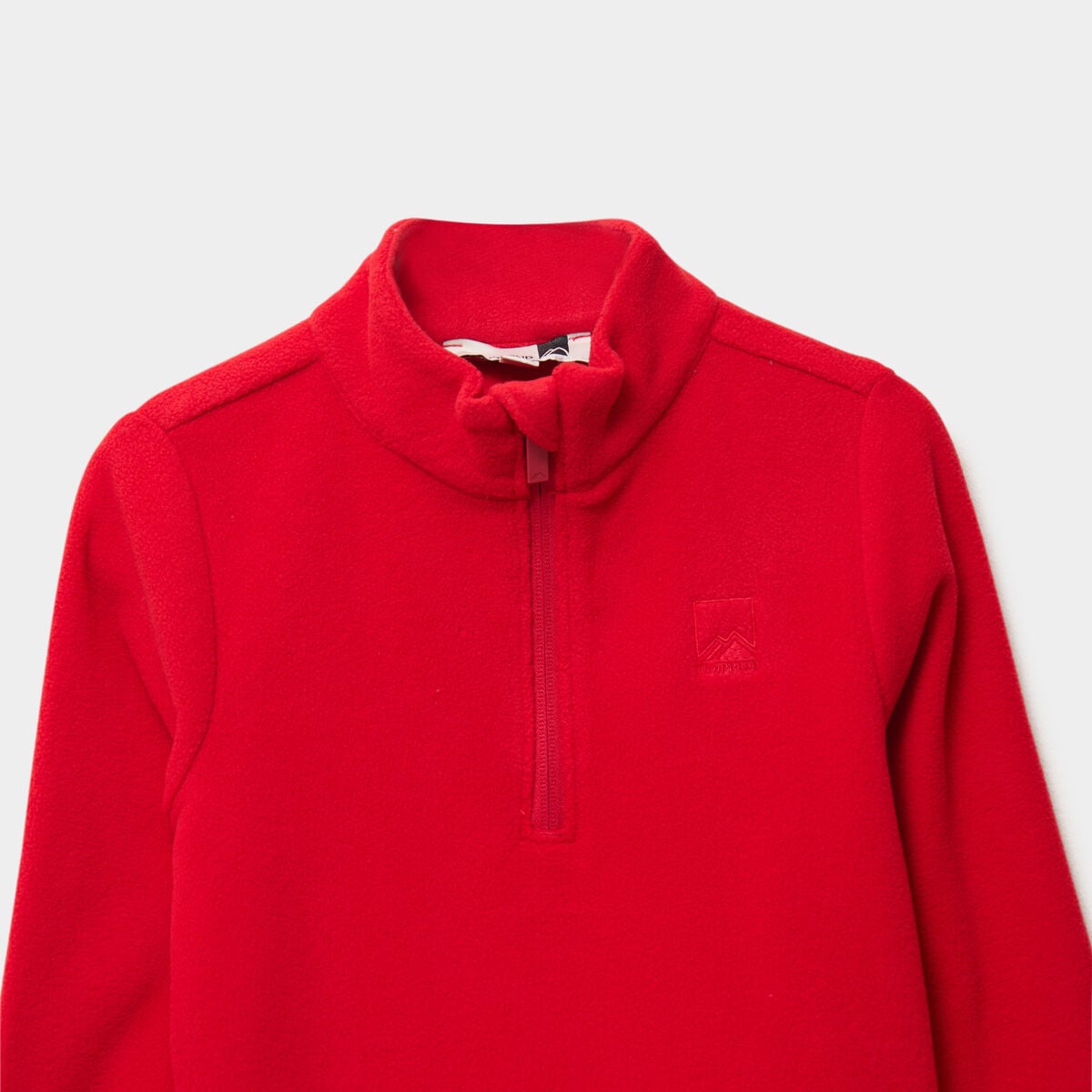 Sweat polaire col camionneur rouge gar&ccedil;on