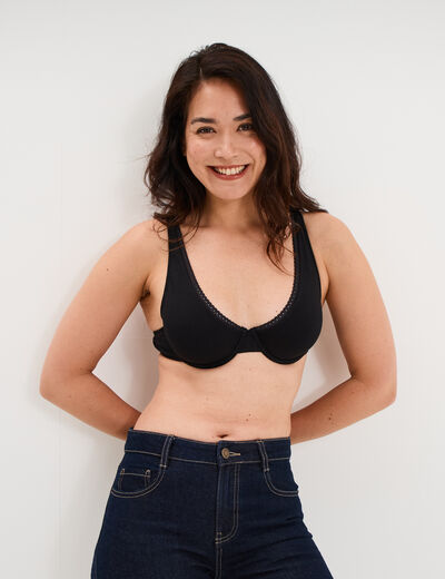 Soutien-gorge foulard coton majoritaire noir femme