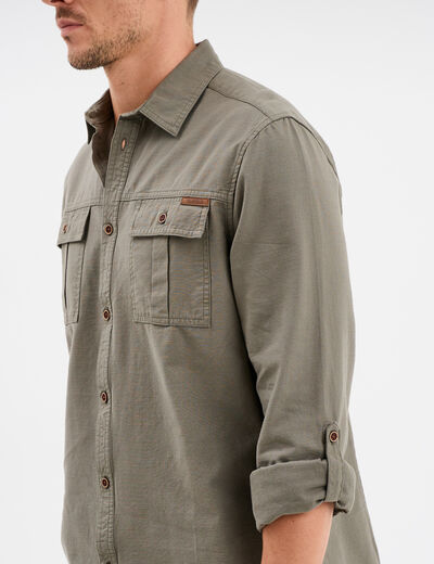 Chemise manches longues Trappeur gris homme