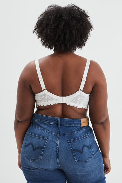 Soutien-gorge emboîtant dentelle blanc femme grande taille
