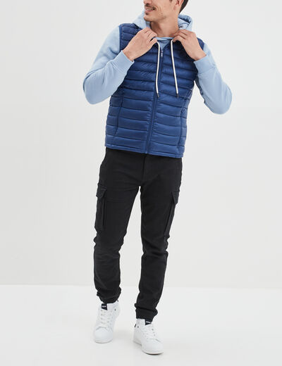 Sweat molleton &agrave; capuche hoodie bleu ciel homme