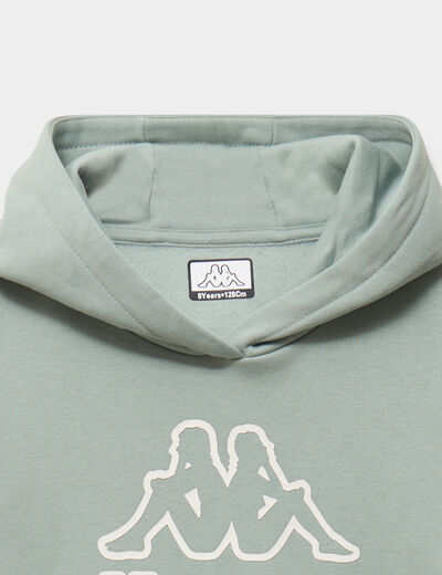Sweat hoodie 1 poche Kappa vert clair gar&ccedil;on