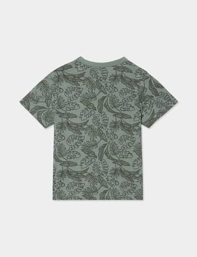 T-shirt col rond manches courtes coton vert pastel bébé garçon