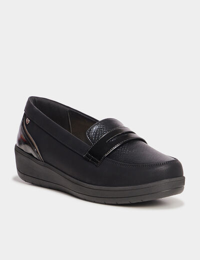 Mocassins compensés Isotoner noir femme