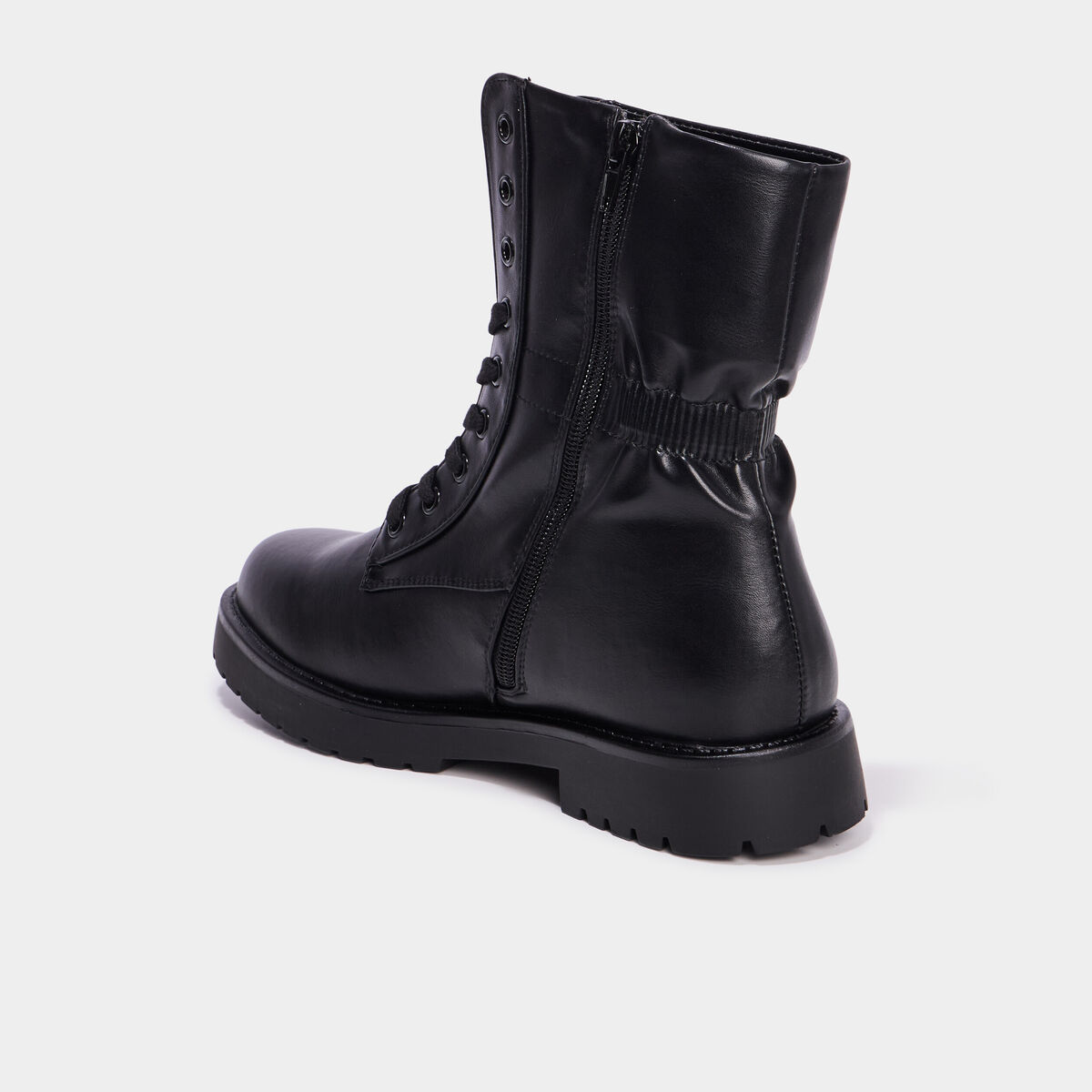 Boots élastiquées à lacets noir femme