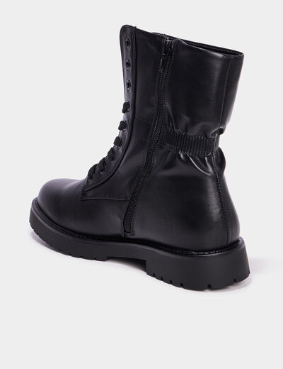 Boots élastiquées à lacets noir femme
