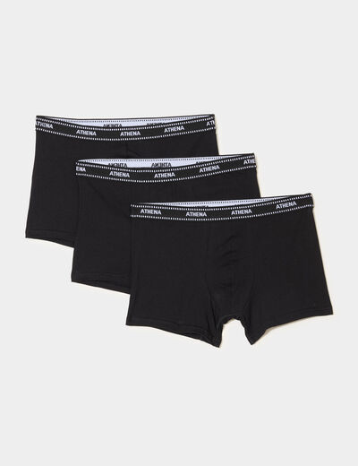 Lot 3 boxers coton majoritaire noir homme