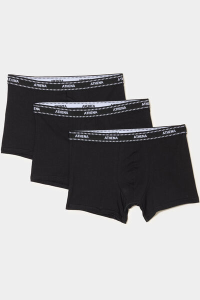 Lot 3 boxers coton majoritaire noir homme