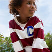 T-shirt col rond manches longues coton bordeaux gar&ccedil;on
