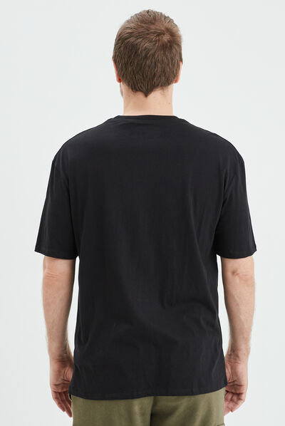 T-shirt manches courtes coton Naruto noir homme