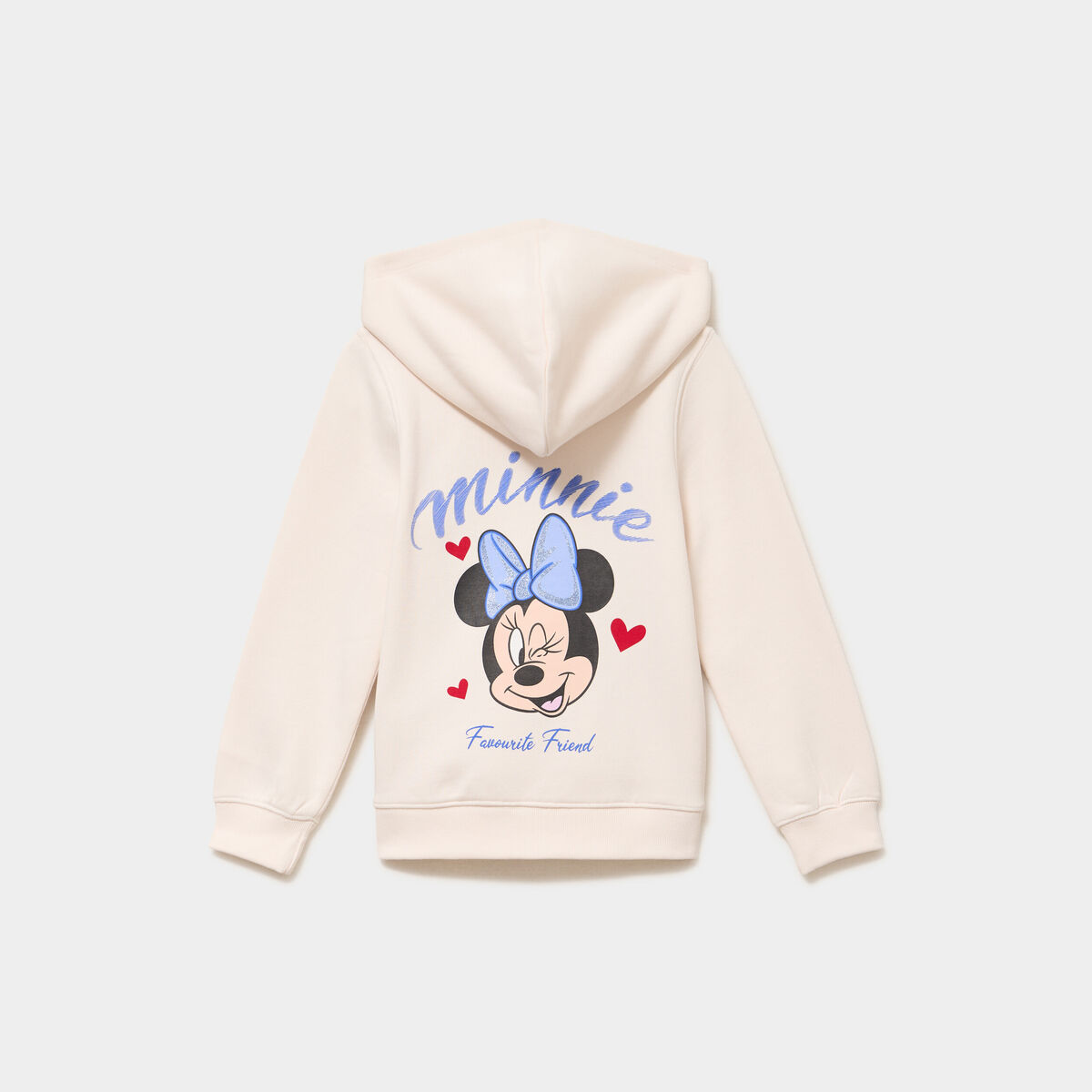 Sweat zipp&eacute; molletonn&eacute; &agrave; capuche Minnie beige fille