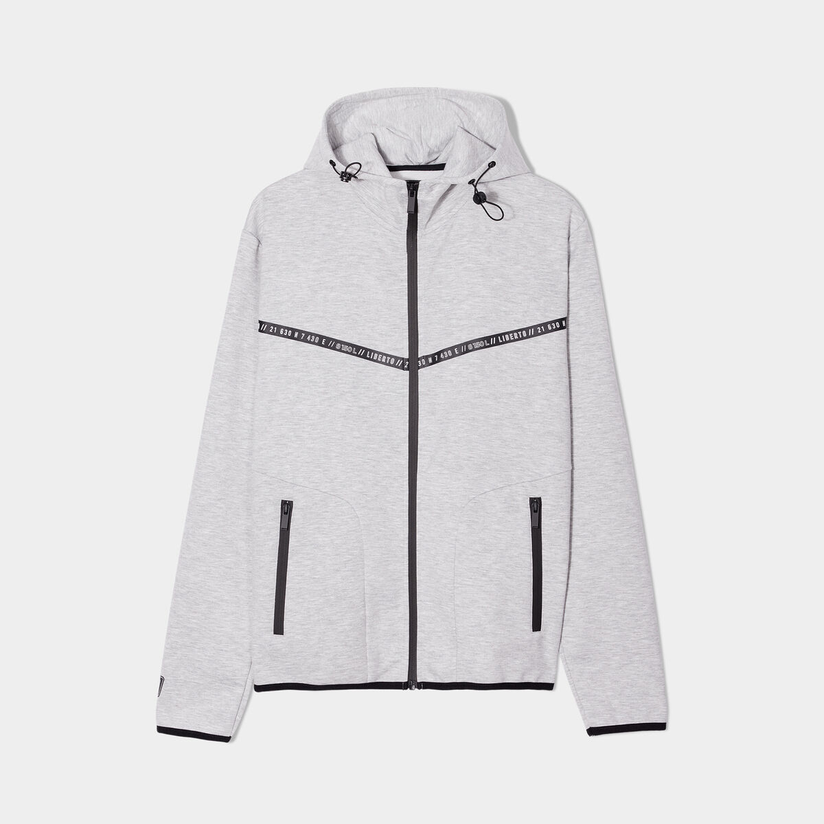 Sweat zippé à capuche Liberto gris homme