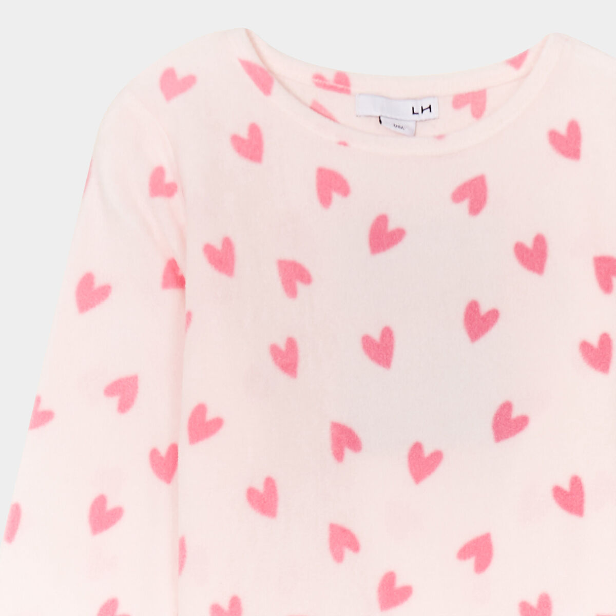 Ensemble pyjama 2 pi&egrave;ces micro polaire rose poudr&eacute;e fille