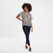 Blouse manches papillons fils métallisés noir femme