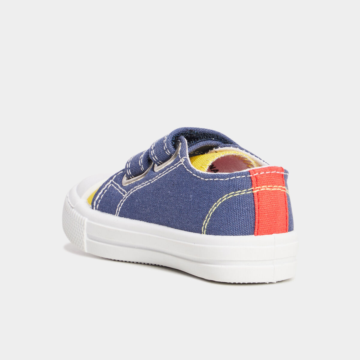 Tennis basses en toile à scratchs bleu marine bébé garçon