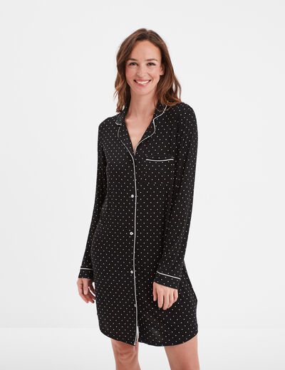 Chemise de nuit liquette noir femme