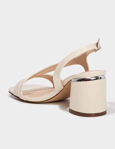 Sandales c&eacute;r&eacute;monie &agrave; talons 5 cm blanc femme