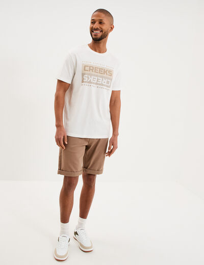 T-shirt manches courtes coton blanc homme