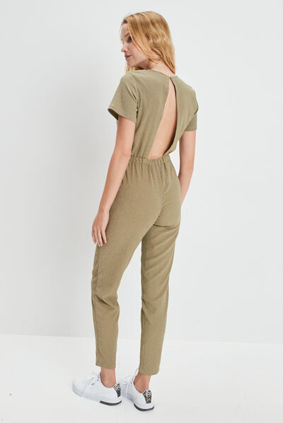 Combinaison pantalon fluide Creeks vert kaki femme