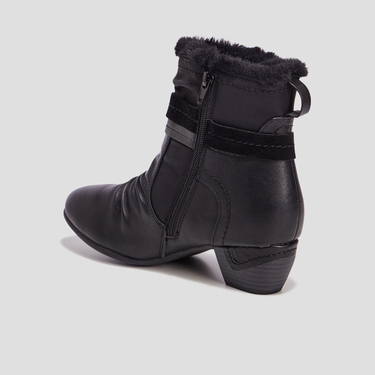Bottines plissées noir femme