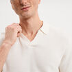 Polo manches courtes textur&eacute; coton blanc homme