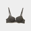 Soutien-gorge corbeille padd&eacute; dentelle vert kaki femme