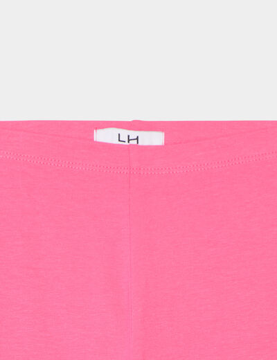 Legging cycliste coton taille élastiquée rose fushia fille