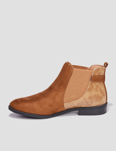 Bottines chelsea avec boucles marron femme