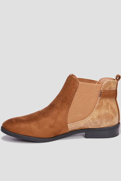 Bottines chelsea avec boucles marron femme
