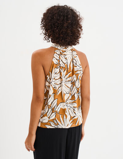 Débardeur encolure américaine jaune moutarde femme