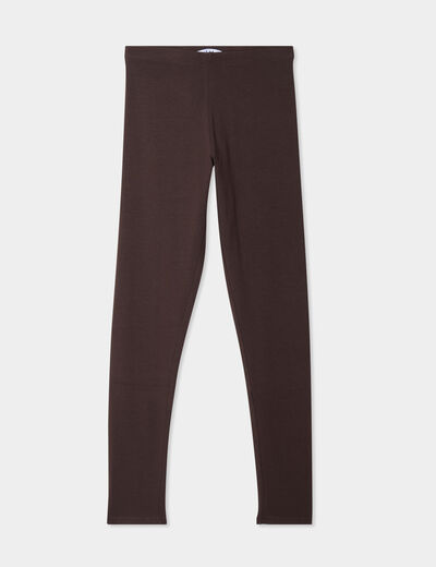 Legging long taille haute marron foncé femme