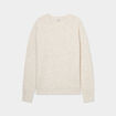 Pull col rond manches longues ecru femme