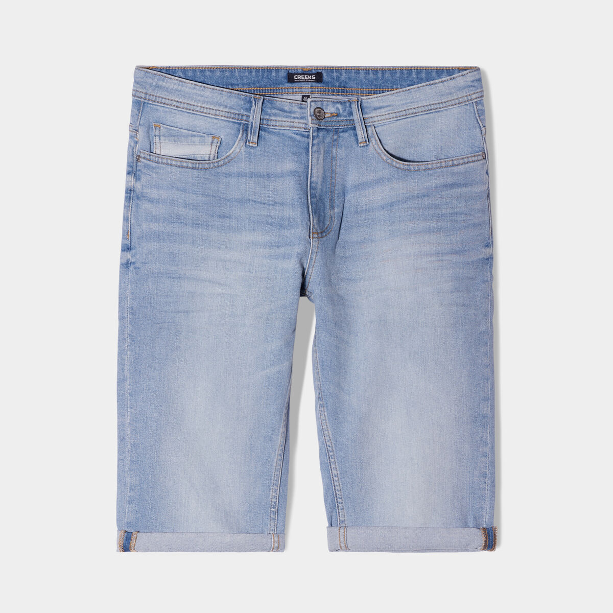 Bermuda short en jean regular denim triple stone homme