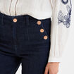 Jeans flare 7/8ème taille haute coton denim brut femme