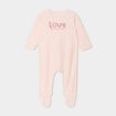 Dors-bien manches longues boutonn&eacute; rose clair b&eacute;b&eacute;