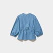 Blouse cintr&eacute;e col V manches 3/4 blanc femme