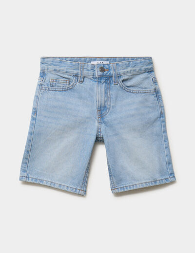 Bermuda en jean regular coton denim triple stone gar&ccedil;on