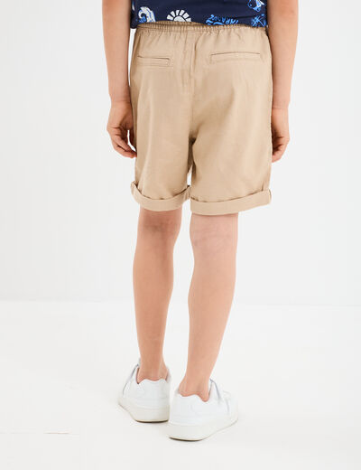 Short cargo regular coton sable garçon