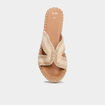 Mules effet tress&eacute; semelle &eacute;paisse sable femme