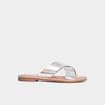 Mules brides larges croisées gris argent femme