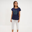 Ensemble pyjama corsaire et t-shirt bleu marine femme