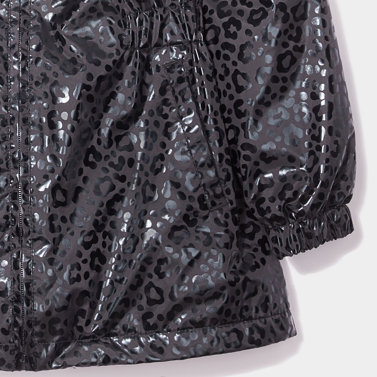 Parka cintrée à capuche doublure polaire noir fille